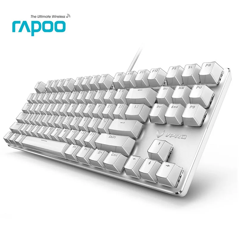 

Rapoo V500S Ice Crystal LED White Backlit Mechanical Gaming Keyboard Acrylic Keycap & Anti-Ghosting Keys Dota PC Gamer Keyboard