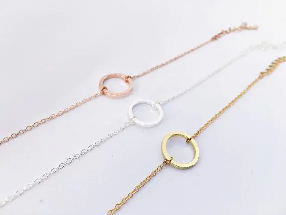 

Geometric hollow Simple Dainty Open Circle Bracelets Outline Eternity Karma Circle Round Bracelets Ladies Wedding Blessing