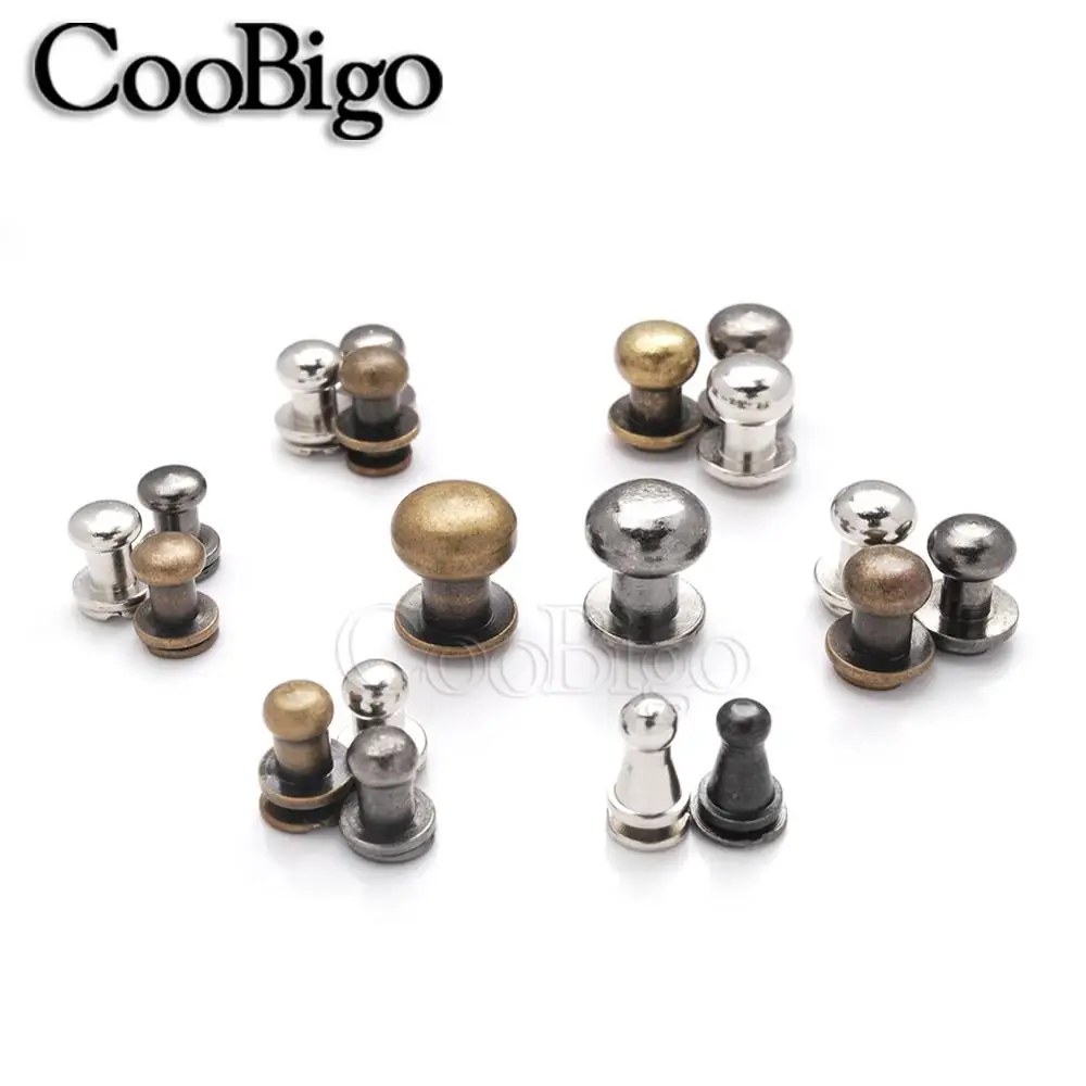 10Set Screw Sewing Studs Buttons Leather Rivet Screwback Crafts Leathercrafts