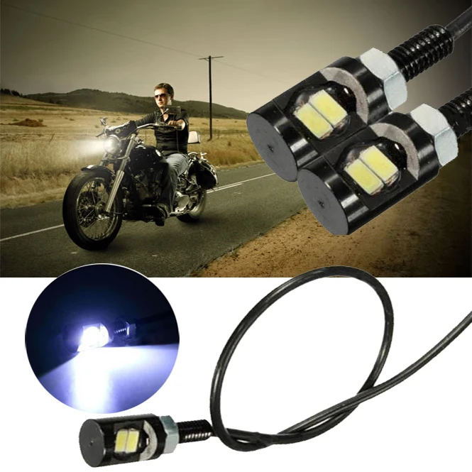 

1PCS White LED Universal Motorcycle Car License Plate Screw Light Lamp