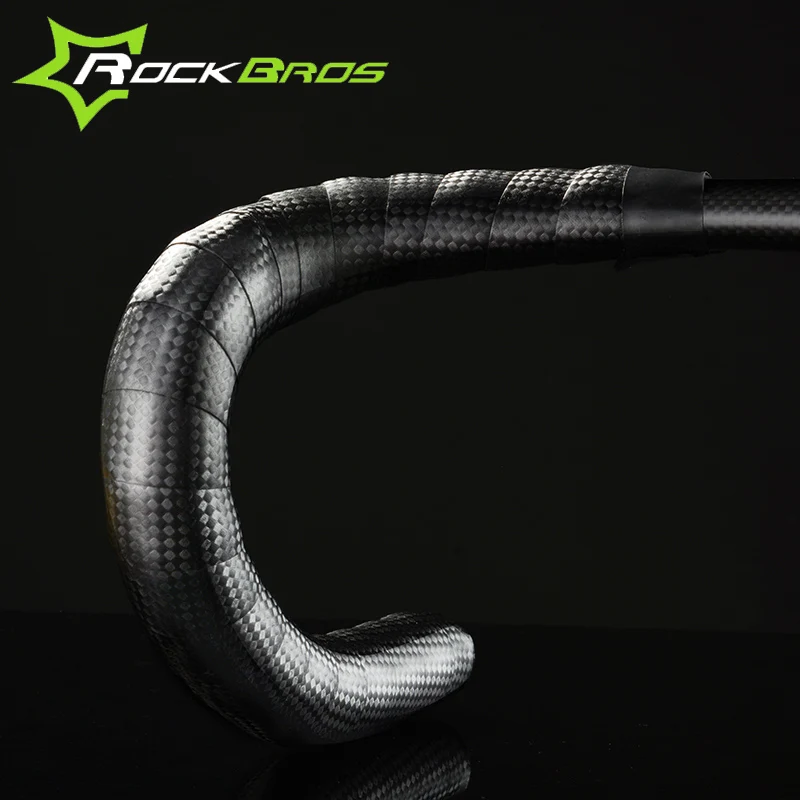 Rockbros руля для велосипеда лента Черная водостойкое углеродное волокно дорожный велосипед гнутый корпус руля лента цикл Нескользящие Аксессуары для велосипеда - изображение