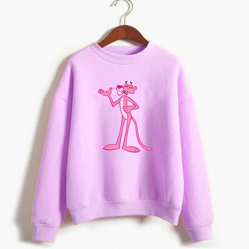Розовые толстовки с изображением Пантеры женские корейские модные осенне-зимние флисовые толстовки с капюшоном Harajuku забавная женская одежда Kawaii