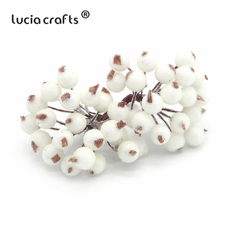 Lucia crafts 1 букет(40 голов) искусственный фруктовый цветок, ягоды, тычинки, декор для свадебной вечеринки, сделай сам, скрапбукинг, материал A0505