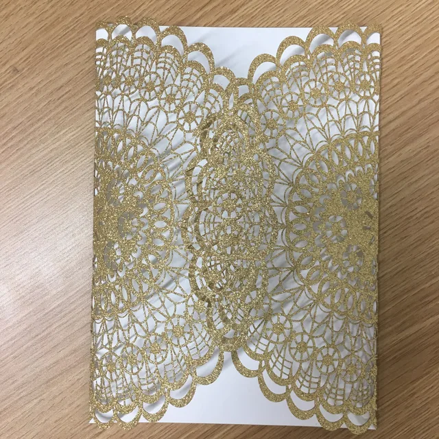 Fancy Wedding Invitation Card In Glitter Paper Gold And Silver Lace Fancy Wedding Invitation Card In Glitter Paper Gold And Silver Lace Vintage Cards Greeting