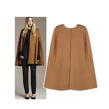 Звездный стиль, женский плащ шерстяное пальто, весенне-осенняя накидка, куртка, покрытая пуговицей, пончо, верхняя одежда, женская накидка, пальто