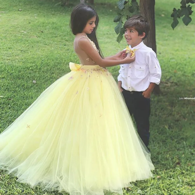 yellow fluffy dress