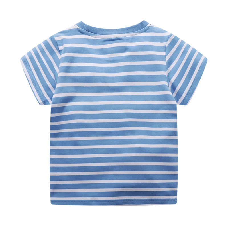 Roupas de Verão dos Desenhos Crianças Animados Camiseta Meninos Nova Verão Bebés Meninos Cotton Top Tees Animais Bonitos Apliques Crianças Roupas 16 Cheap Camisetas