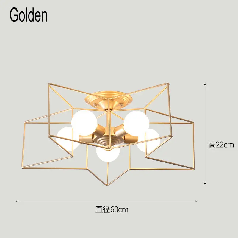 Artpad Современная звезда потолочные светильники для детской комнаты гостиной спальни освещение E27 светодиодный потолочный светильник для кухни розовый черный белый золотой - Цвет корпуса: Gold