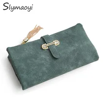 Slymaoyi Fashion Women Wallet Female Nubuck Leather Zipper Wallet Women s Long Design Coin Purse Holders