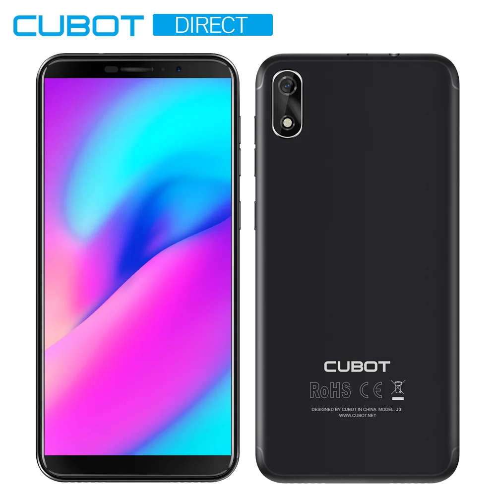 

Cubot J3 Face ID Cellphone Android Go 1GB RAM 16GB ROM 5.0" 18:9 Full Screen MT6580 Quad-Core Phones Dual SIM Card 2000mAh 3G