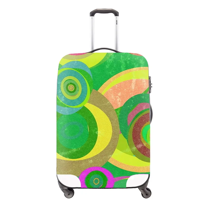 Модный разноцветный круг эластичный Чехол для багажа водонепроницаемое покрытие чемодана подходит для 18-30 дюймов Дорожный Чехол Женские аксессуары для путешествий - Цвет: Коричневый