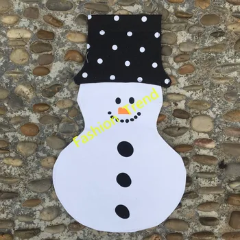

20pcs/lot free shipping New design Good quality snowman garden flags stocking garden flag Yard decoration for Christmas