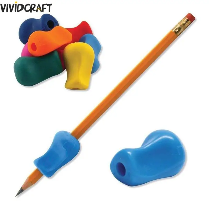 

Children Kids Pen Pencil Grip Corrector Handwriting Aid Kids Silicone Hand Writing Gripper Random Color Learning Supplies