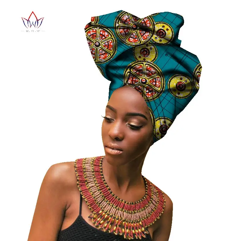 Модные африканские головные уборы для женский платок на голову для леди высокое качество хлопок женские головные уборы аксессуары WYB141 - Цвет: 39