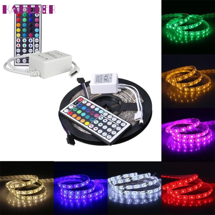 Высокое качество 5 м RGB 5050SMD 300 светодиодный водонепроницаемый гибкий светодиодный свет+ 44Key ИК пульт дистанционного управления