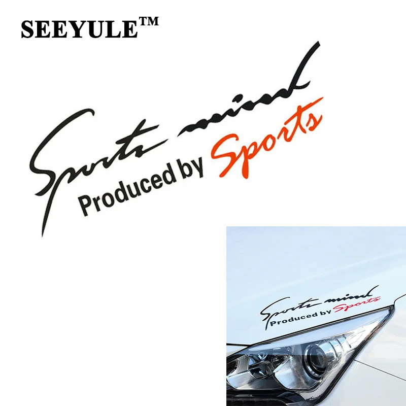 

1pc SEEYULE Sports Mind produced by Sports Car Sticker Emblem Headlight Brow Vinyl Decal Reflective for VW Honda Audi Stickers