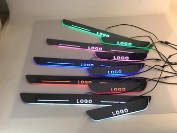 Eosuns led 移動ドアスカッフポイントで nerf バー & ランニングボードドア敷居プレートオーバーレイライニング起亜 K3 K3S 2012-2014 、移動ライト