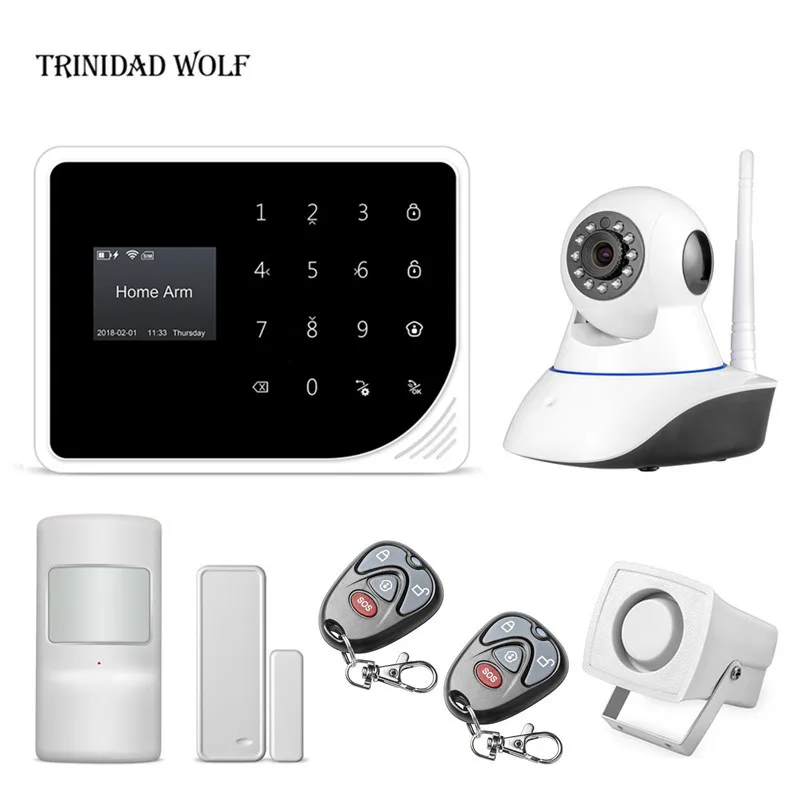 

FUERS S5 WIFI GSM GPRS 2G Alarm System Wireless Home Security APP Control PIR Motion Detector 720P IP Camera