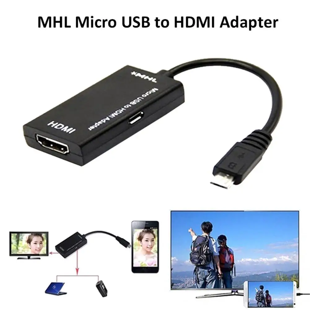 Новый Micro USB к HDMI tv Out HD MHL Кабель адаптер Черный Прочный для телефона или планшета