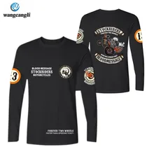 Skull stockriders motocicleta t camisas do punk algodão tshirt t camisa de manga longa crânio locomotiva camiseta topos roupas marca