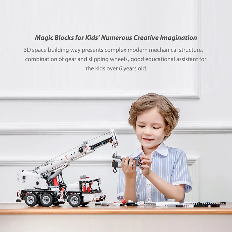 Xiaomi Mi Mitu Building Blocks Engineering Crane 360 Degree Rotating Console Lifting Telescopic Boo