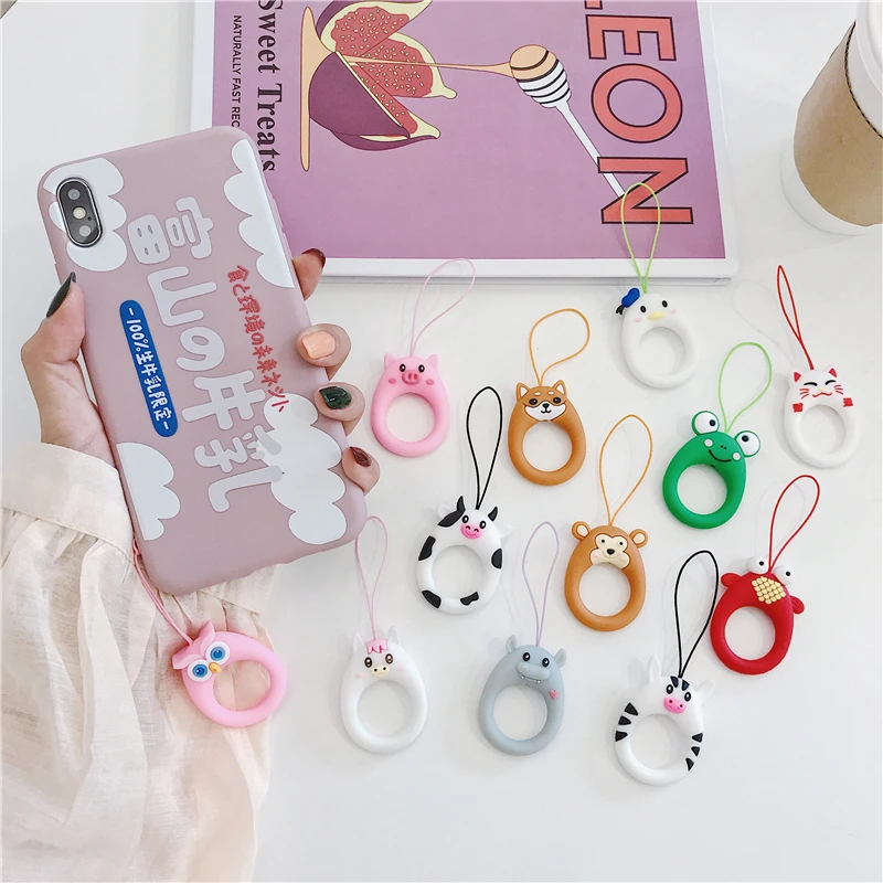 

Universal mobile phone rope lanyard Anti-drop rope lanyard Finger Cellphone Ring Strap cute DIY Accessories for airpods case