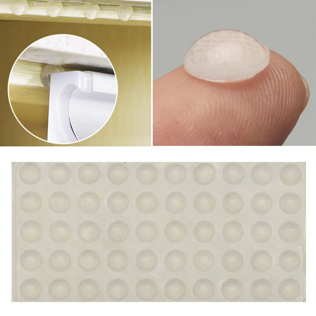 50pcs Self Adhesive Rubber Feet Pads Silicone Transparent Cupboard Door