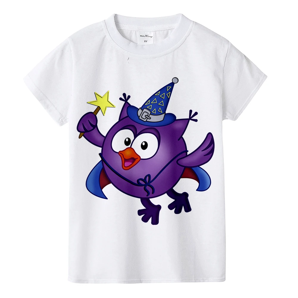 

Malyshariki Smeshariki Kikoriki Children Cartoon Girl Boy Animal Bunny Sheep Child Print Round Neck Cotton TShirt Child Clothing