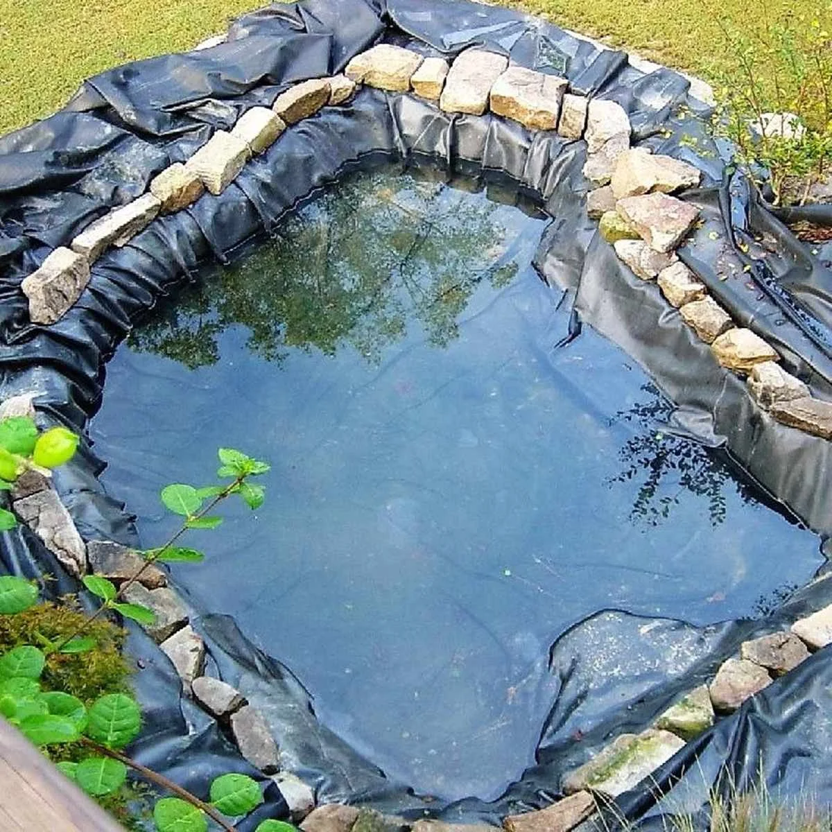 8-32ft Fish Pond Liner Gardens Pools PVC Membrane Reinforced Landscaping HDPE Heavy Pool Waterproof Liner Cloth