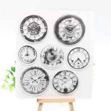 Reloj Vintage de ZFPARTY transparente sello de silicona transparente/sello para hacer álbumes de recortes DIY/foto tarjeta decorativa para álbum