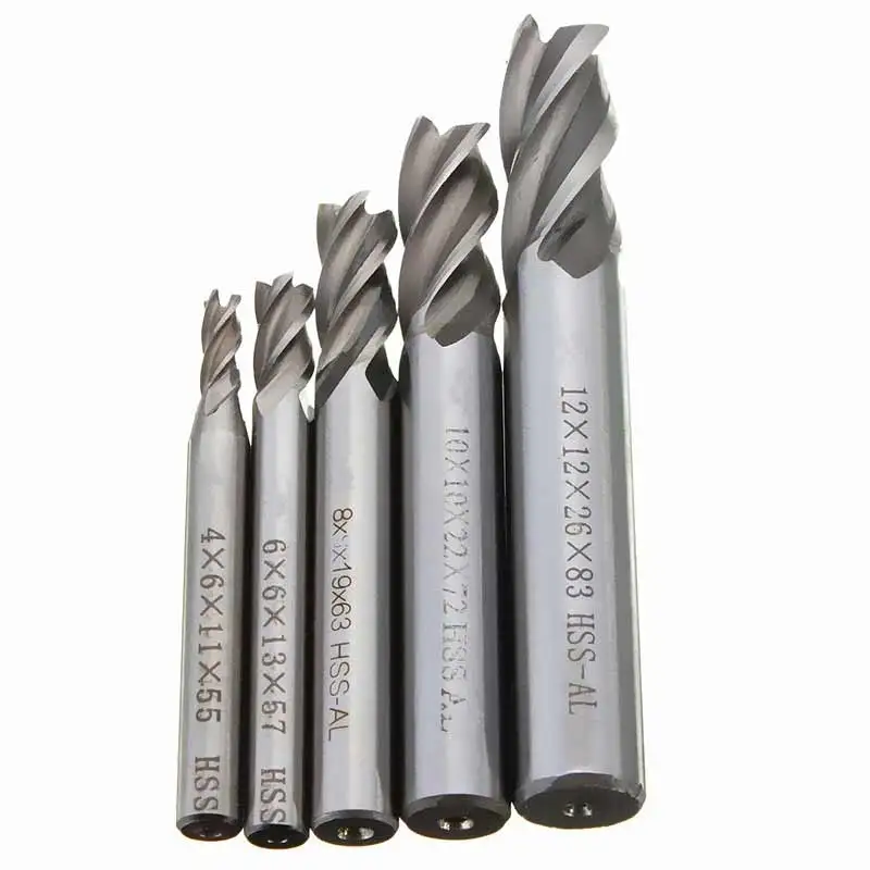 H-AL Straight Shank 4 Flute End Mill Cutter Drill Bit Tool 4/6/8/10/12mm @8 JD9 WWO66 H-AL Straight Shank 4 Flute End Mill Cutter Drill Bit Tool 4/6/8/10/12mm @8 JD9 WWO66