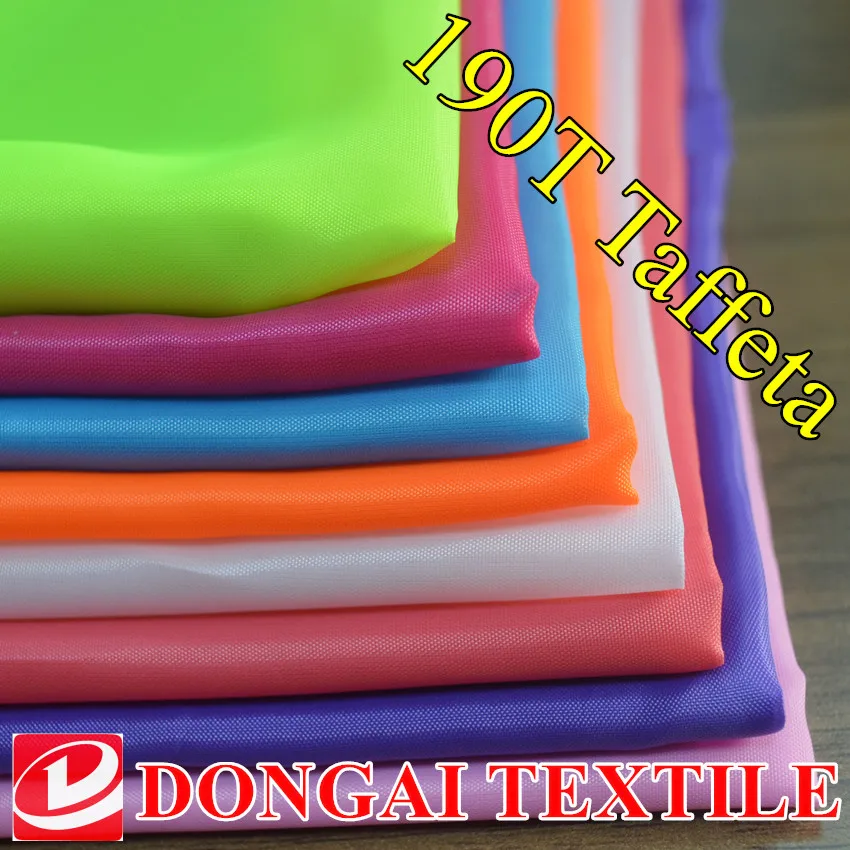 

size 1*1.5 meter width Solid White Black Pink Blue cheap 190T polyester taffeta fabirc for thin lining fabric
