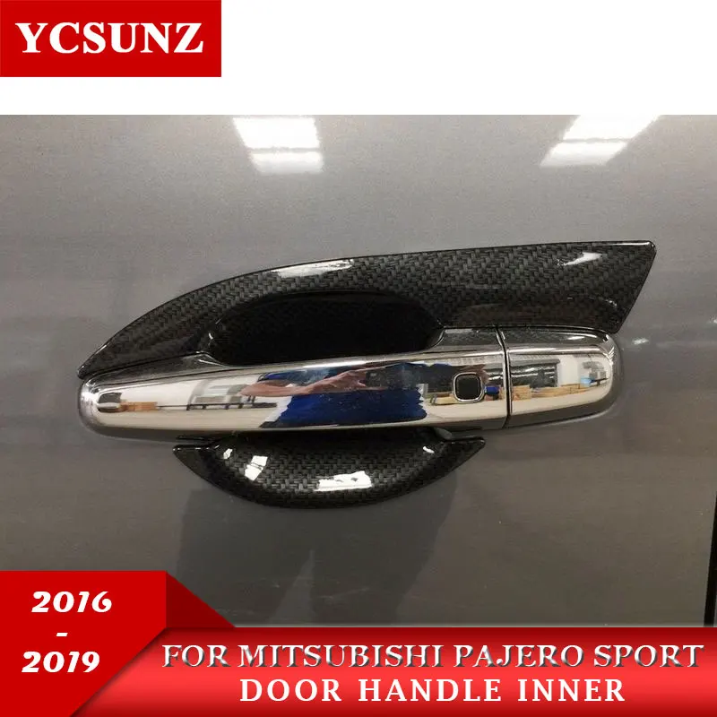 Для Mitsubishi Pajero Спортивная часть из углеродного волокна дверные ручки вставки для Pajero спортивные аксессуары- YCSUNZ