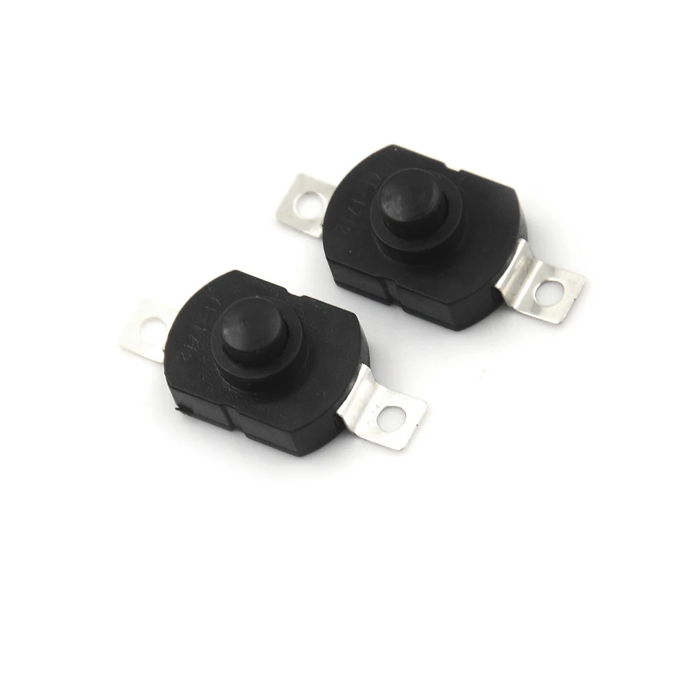 10PCS DC 30V 1A Black On Off Mini Push Button Switch for Electric Torch 27 x 12 x 1mm