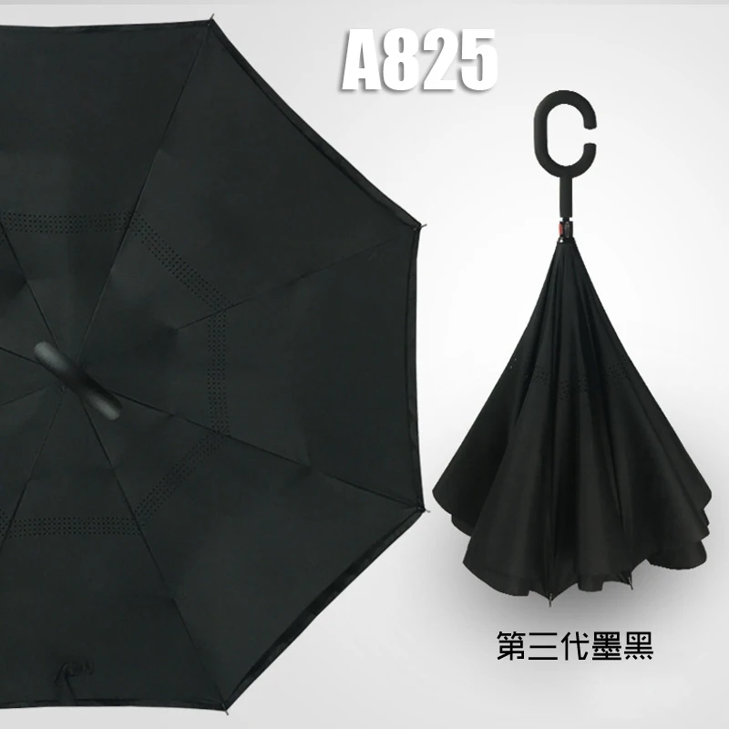 Ветрозащитный обратный зонт складной двойной слой перевернутый Chuva Зонты самостоятельно стоящий наизнанку абажур на дверной светильник в виде зонтика свободные руки зонтик - Цвет: Umbrella A825