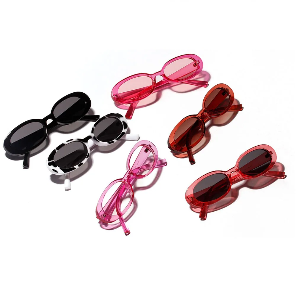 Новинка, модные Овальные Солнцезащитные очки для женщин, цветные линзы, маленькие круглые Винтажные Солнцезащитные очки, женские сексуальные милые шикарные брендовые дизайнерские очки