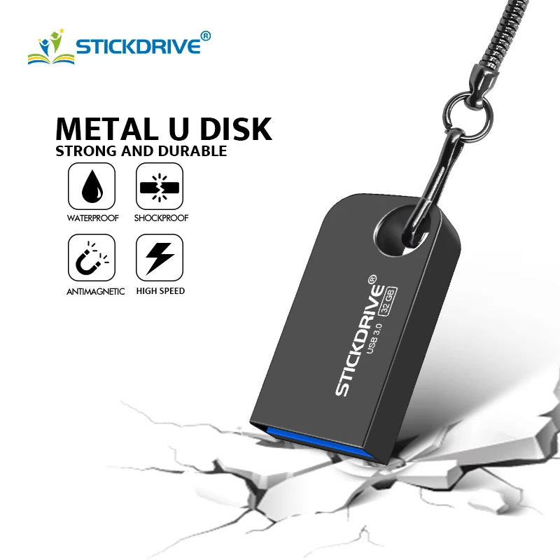 Подарок брелок для ключей USB 3,0 флеш-накопитель 128 Гб 64 Гб usb флеш-накопитель 32 Гб оперативной памяти, 16 Гб встроенной памяти, usb флешка мини cle USB металлический флэш-диск