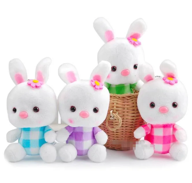 

5pcs Rabbit Plush , Animal Stuffed Dress Rabbit Keychain Doll , Kids Party Plush Toys , Bouquet Plush Dolls Toys For Girls Women