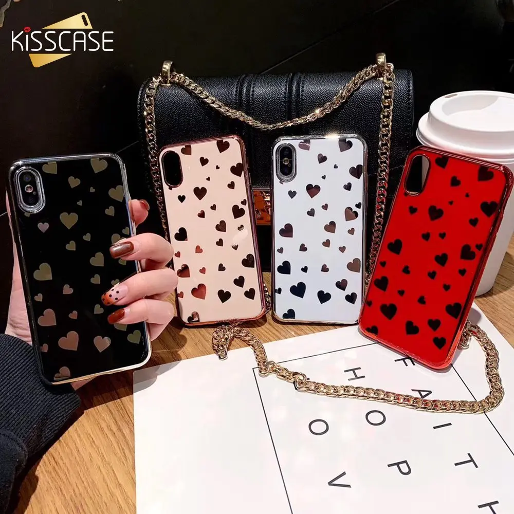 KISSACSE милый чехол с сердечком для iPhone 7 8 6S 6 Plus X XS чехлы телефонов Max XR Мягкий ТПУ