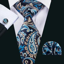 Барри. Ван мужской галстук Шелковый жаккардовый плетеный галстук носовой платок запонки Набор для бизнеса Свадебная вечеринка FA-1581