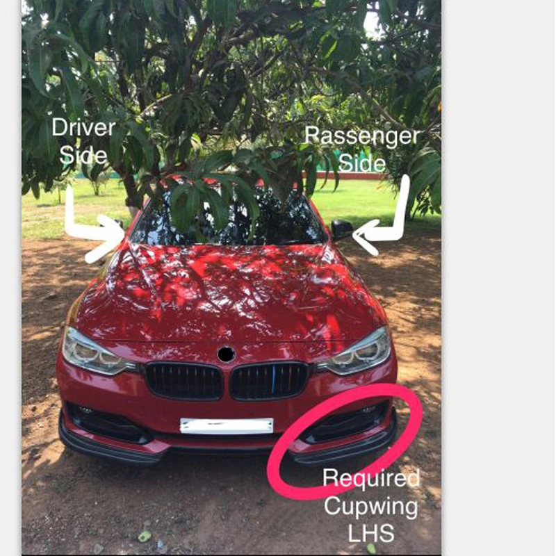 Передний бампер сплиттер для губ BMW F30 Стандартный Седан 4 двери 2012 2015 не М Спорт 320i