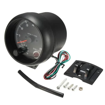 

White LED Backlight Tachometer Gauge 95mm/3.75in 0~8000RPM Works on 4 6 8 Cylinder Engines Universal Fits 12V Petrol Vehicle