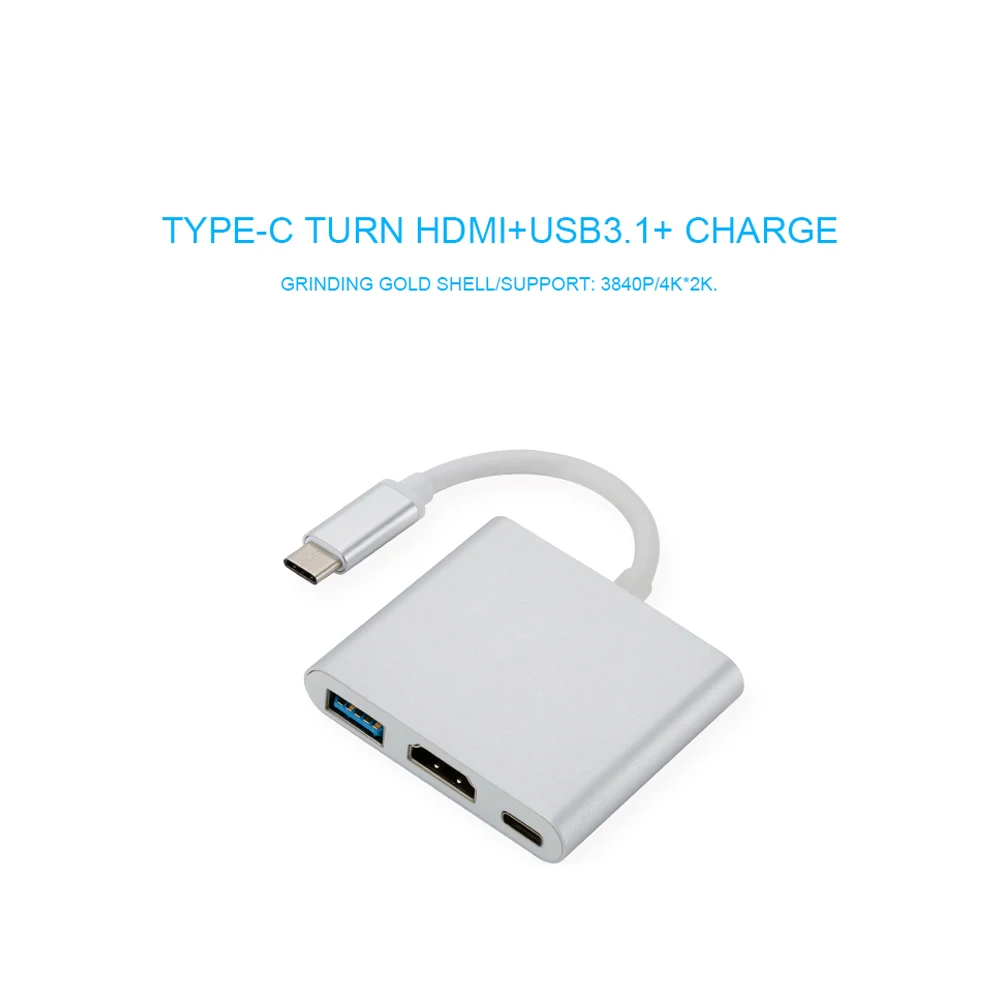 USB-C usb адаптер цифровой AV многопортовый адаптер type C к HDMI USB 3,0 кабель для зарядки адаптер USB-C 3,1 конвертер для Macbook