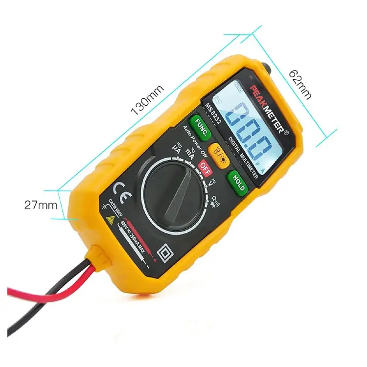 PEAKMETER Бесконтактный Мини цифровой мультиметр DC AC напряжение тока тестер HYELEC MS8232 Амперметр мультитестер