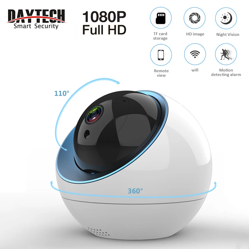 

DAYTECH WiFi IP Camera Security CCTV Monitor Wireless Mini Cam P2P Two Way Audio Pan Tilt Cloud Auto Tracking Network Camera