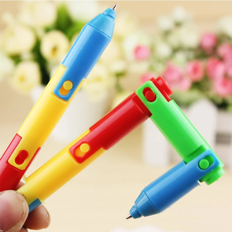 

4 pcs Colored Folding Ballpoint Pen Set Creative Stationery Canetas Material Escolar Promotional Student gift school supplies