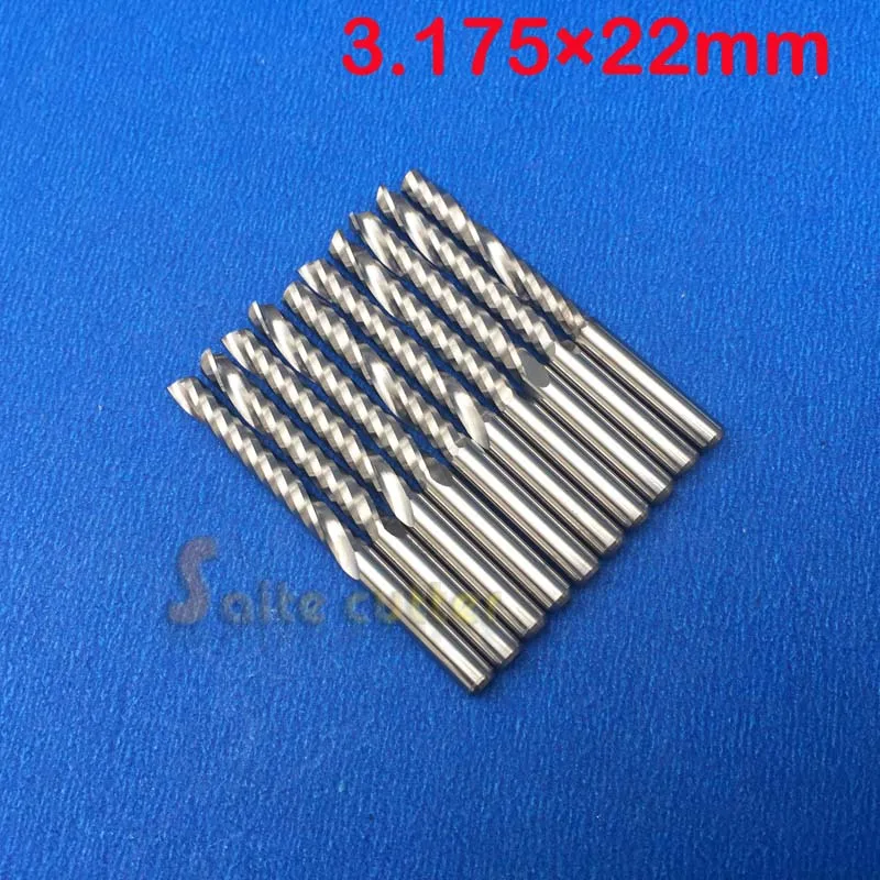 Lote de Alta Qualidade Mais Cnc Roteador Bits Única Flauta Espiral Carboneto Fresa Final Ferramentas Cortador 3.175x22mm Loa 45mm 10 Pçs –