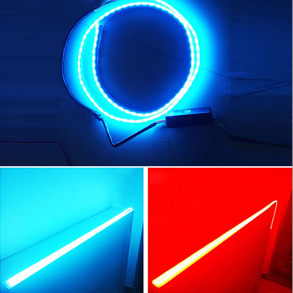 48 Flexible Red Ice Blue Tailgate LED Strip Light Bar Reverse Brake Turn Signal Tail for