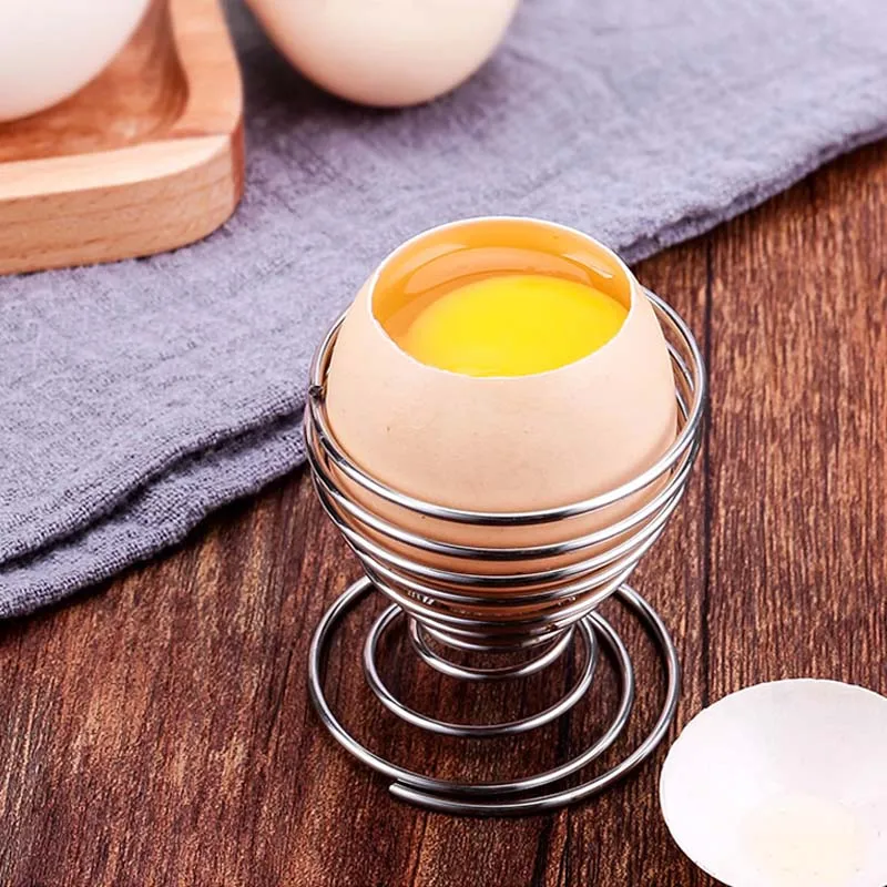 

New 2019 Durable Kitchen Breakfast Boiled Metal Egg Cup Holder Egg Tools Breakfast Kitchen storage