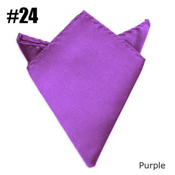 

Fashion Solid color handkerchief mens satin Pocket Square to match suits purple